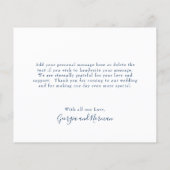 Carte de remerciements du Mariage de budget bleu m (Dos)