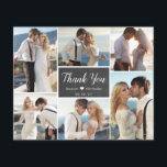 Carte de remerciements du Mariage de collage du ta<br><div class="desc">Budget Modern Rustic Chalkboard Typographie Script 6 Multi Photo Collage Mariage Photo Cartes Minces Bon Marché. Mariage élégant merci modèle avec six (6) photos sur le devant et une (1) photo sur le côté arrière. Avec le texte "merci" dans une tourbillonnant police de script de calligraphie en blanc sur le...</div>