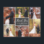 Carte de remerciements du Mariage de collage du ta<br><div class="desc">Budget Moderne, Rustique Chalkboard main Lettré Script 6 Multi Photo Collage Mariage Cartes photos pas cher. Élégant modèle mariage avec six (6) photos à l'avant (filtre noir blanc utilisé) et une (1) photo à l'arrière. Avec le texte "merci" dans une tourbillonnant police de script de calligraphie en blanc sur le...</div>