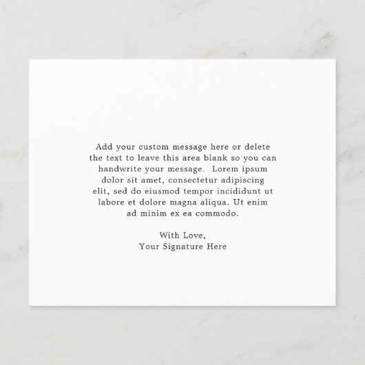 Carte de remerciements du Mariage du budget floral (Dos)