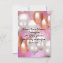 Carte de remerciements du Nouvel An.