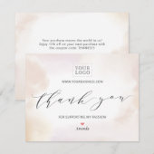 Carte de remerciements du package Watercolor Busin (Devant / Derrière)