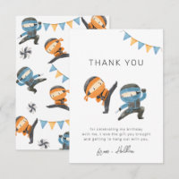 Carte de remerciements du parti Blue Ninja
