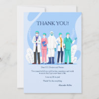 Carte de remerciements du personnel Médicale