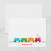 Carte de remerciements du train Choo Choo (Devant / Derrière)