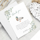 Carte De Remerciements Duck Green Genre Baby shower neutre