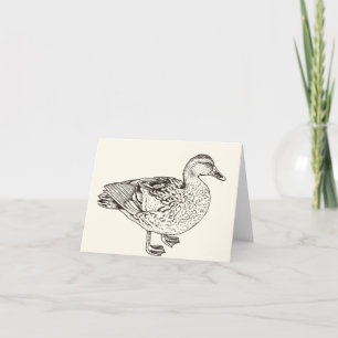 Carte De Remerciements Duck Sketch