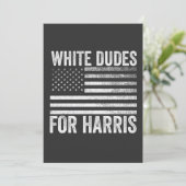 Carte De Remerciements Dudes Blanches Pour Kamala Harris 2024 (Debout devant)