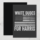 Carte De Remerciements Dudes Blanches Pour Kamala Harris 2024 (Devant / Derrière)