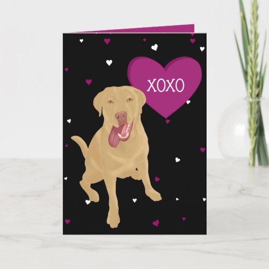 Carte De Remerciements Dudley Labrador Valentines XOXO (Devant)