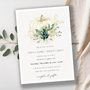 Carte De Remerciements Dusky Blue Green Citrouille Succulent Mariage Invi