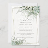 Carte De Remerciements Dusky Leafy Fern Dîner de répétition Succulent Inv (Devant)