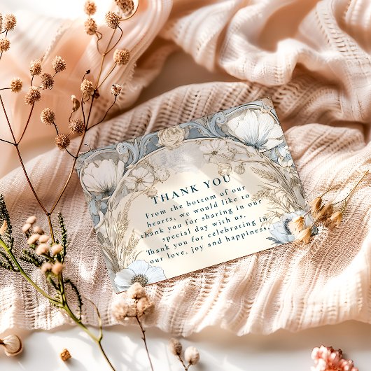 Carte De Remerciements Dusty Blue Anemone Wedding