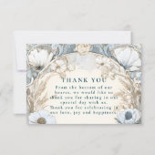 Carte De Remerciements Dusty Blue Anemone Wedding (Devant)