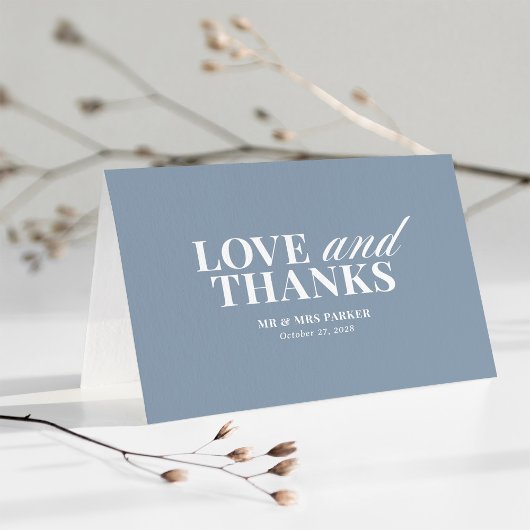 Carte De Remerciements Dusty Blue | Classic and Luxe Wedding