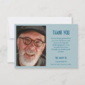 Carte De Remerciements Dusty Blue Classic Personalized Photo Funeral  (Devant)