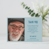 Carte De Remerciements Dusty Blue Classic Personalized Photo Funeral  (Debout devant)