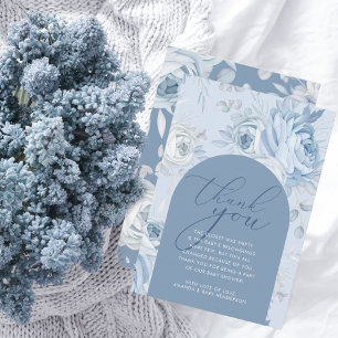 Carte De Remerciements Dusty Blue Floral Baby dans le Baby shower de fleu
