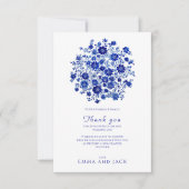 Carte De Remerciements Dusty Blue Floral Bouquet Wedding Thank You card (Devant)