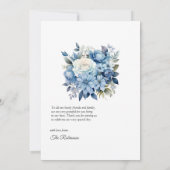 Carte De Remerciements Dusty Blue Floral Mariage (Dos)