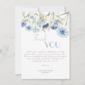 Carte De Remerciements DUSTY Blue Hydrangea Baby shower élégant (Devant)