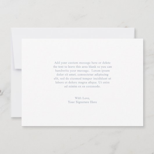 Carte De Remerciements Dusty Blue Line Art Floral Mariage élégant (Dos)