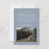 Carte De Remerciements Dusty Blue Minimalist Mariage de script de remerci (Dos)