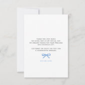 Carte De Remerciements Dusty Blue Ribbon Bow Whimsical Bridal Shower (Dos)