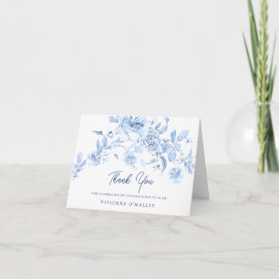 Carte De Remerciements Dusty Blue Rose Floral 60e anniversaire