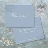 Carte De Remerciements Dusty Blue Silver Heart Chic Script Business