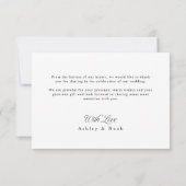 Carte De Remerciements Dusty Blue Striped Elegance Classy Wedding (Dos)