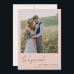 Carte De Remerciements Dusty Blush Romantic Personnalisé Photo Mariage<br><div class="desc">Remettez un grand merci à votre famille et à vos amis d'être là pour vous le jour de votre mariage - et pour le voyage vers ce moment magique où vous avez célébré votre amour et devenir mari et femme. Choisissez deux de vos photos mariages préférées et ajoutez-les à ce...</div>