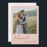 Carte De Remerciements Dusty Blush Romantic Personnalisé Photo Mariage<br><div class="desc">Remettez un grand merci à votre famille et à vos amis d'être là pour vous le jour de votre mariage - et pour le voyage vers ce moment magique où vous avez célébré votre amour et devenir mari et femme. Choisissez deux de vos photos mariages préférées et ajoutez-les à ce...</div>