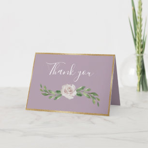 Carte De Remerciements Dusty Lavender Romantique Floral élégant mariage
