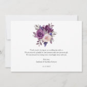 Carte De Remerciements Dusty Mauve Purple Blush FlorMariage (Dos)
