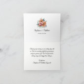 Carte De Remerciements Dusty Orange Rose Vin Rouge Orchidées Floral Maria (Intérieur)