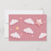 Carte De Remerciements Dusty Pink Cloud Thème Fille Baby shower (Dos)