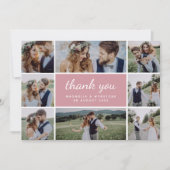 Carte De Remerciements Dusty Pink Modern Photo Mariage (Devant)