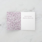 Carte De Remerciements Dusty Plum violet Mariage Botanique (Intérieur)