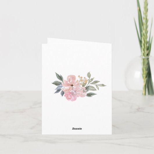 Carte De Remerciements Dusty rose bleu vert rustique Mariage floral sauva (Dos)