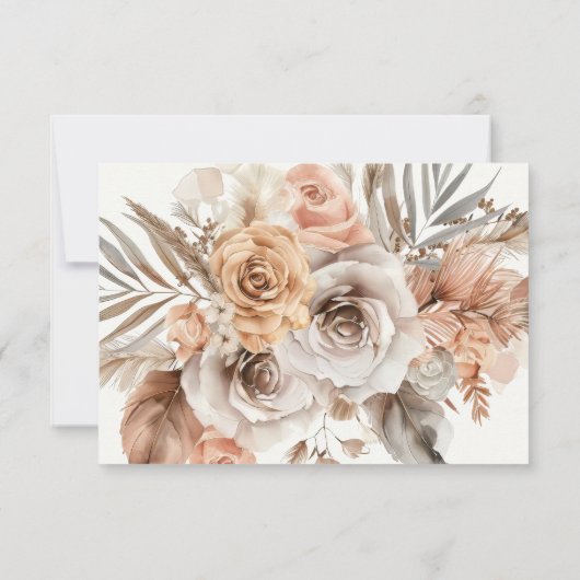 Carte De Remerciements Dusty Rose Floral Wreath Mariage (Dos)
