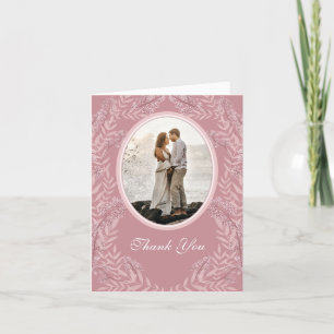 Carte De Remerciements Dusty Rose rose Mariage Vintage Botanique