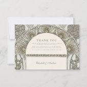 Carte De Remerciements Dusty Sage Art nouveau mariage (Devant)