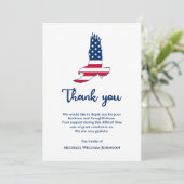 Carte De Remerciements Eagle American Flag Army (Debout devant)