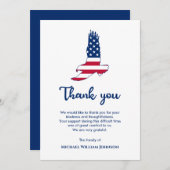 Carte De Remerciements Eagle American Flag Army (Devant / Derrière)