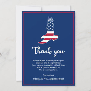 Carte De Remerciements Eagle American Flag Army