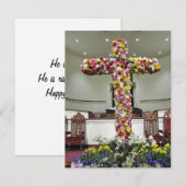 Carte De Remerciements Easter Card Beautiful Cross Covered with Flowers (Devant / Derrière)