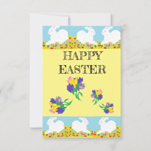 Carte De Remerciements EASTER Greeting    CARDBUNNY RABBIT & LILLY'S (Devant)