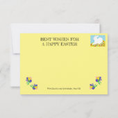 Carte De Remerciements EASTER Greeting    CARDBUNNY RABBIT & LILLY'S (Dos)