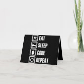 Carte De Remerciements Eat Sleep Code Répétition Coding Programmer Ingéni (Devant)